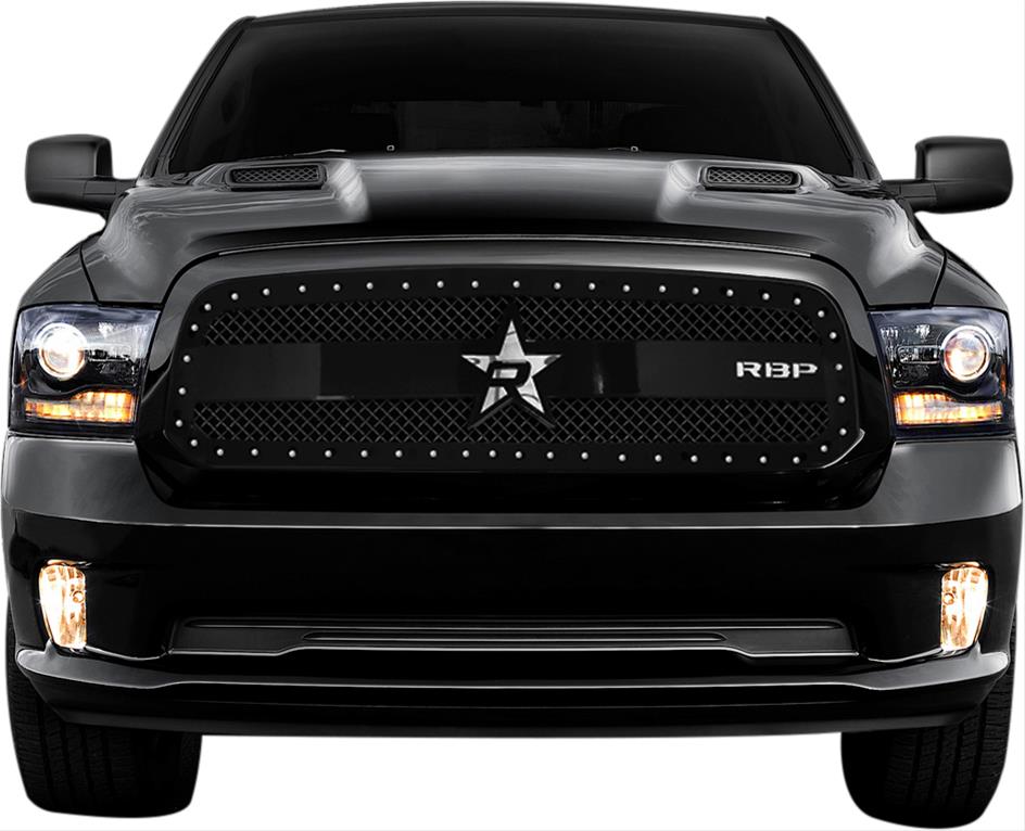 Black RX-3 Series Studded Frame Grille 13-19 Ram 1500